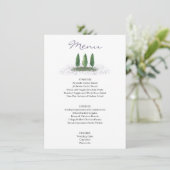 Forest Tree Lavender Wedding Service Menu (Staand voorkant)