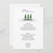 Forest Tree Lavender Wedding Service Menu (Voorkant / Achterkant)