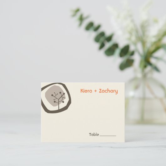 Forest Tree Ring Modern Herfst Autumn Wedding Part Plaatskaartje (Staand voorkant)