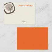 Forest Tree Ring Modern Herfst Autumn Wedding Part Plaatskaartje (Voorkant / Achterkant)
