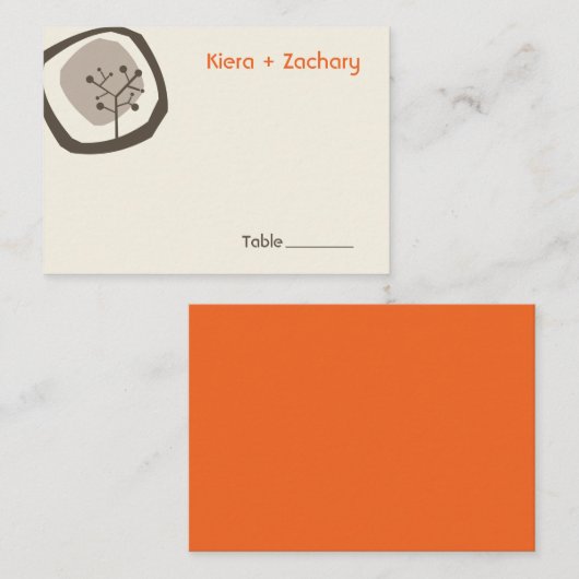 Forest Tree Ring Modern Herfst Autumn Wedding Part Plaatskaartje (Voorkant / Achterkant)