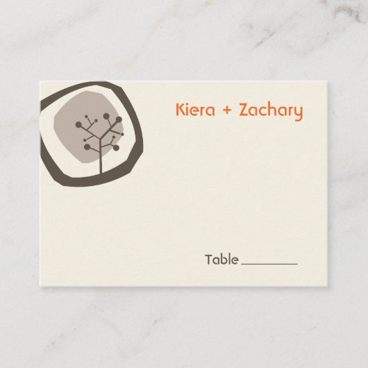 Forest Tree Ring Modern Herfst Autumn Wedding Part Plaatskaartje (Voorkant)