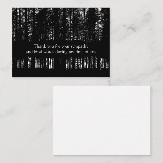 Forest Tree Silhouette - Hartelijk dank - Kaart Notitiekaartje (Voorkant / Achterkant)