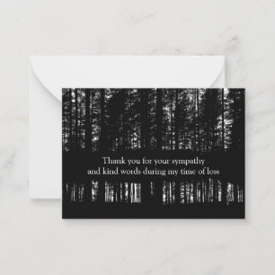 Forest Tree Silhouette - Hartelijk dank - Kaart Notitiekaartje