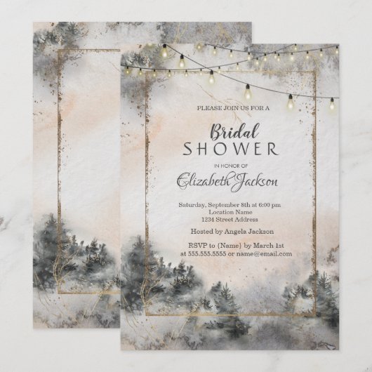 Forest Tree String Lights Kaart (Voorkant / Achterkant)