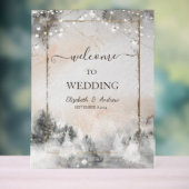 Forest Tree String Lights Sneeuw Acryl Bord (Neutraal)