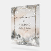 Forest Tree String Lights Sneeuw Acryl Bord (Hoek)