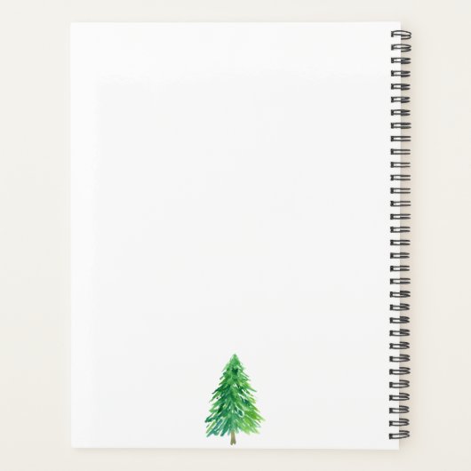 Forest Tree Waterverf Eenvoudige dag bruiloft Planner (Achterkant)