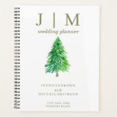 Forest Tree Waterverf Eenvoudige dag bruiloft Planner (Voorkant)