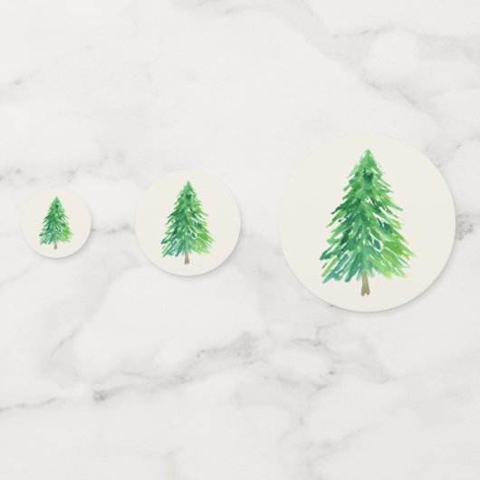 Forest Tree Waterverf Flower Favoriete bruiloft Confetti (Achterkanten)