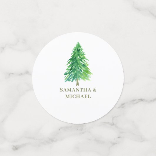 Forest Tree Waterverf Flower Favoriete bruiloft Confetti (Kleine voorkant)