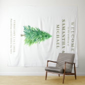 Forest TREE Welkom bij de bruiloft Bloem Wandkleed (In Situ (horizontaal))