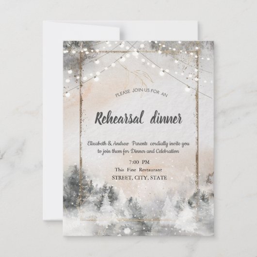 Forest Tree Woodland repetitie diner Kaart (Voorkant)