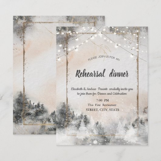 Forest Tree Woodland repetitie diner Kaart (Voorkant / Achterkant)