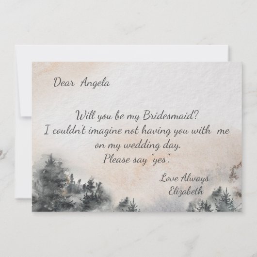 Forest Tree Woodland String Lights Kaart (Achterkant)