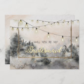 Forest Tree Woodland String Lights Kaart (Voorkant / Achterkant)