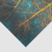 Forest Trees Blauwgroen Sky Winter Woodland Negati Tissuepapier (Detail)