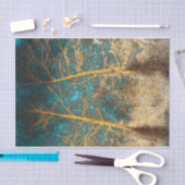 Forest Trees Blauwgroen Sky Winter Woodland Negati Tissuepapier (Craft)