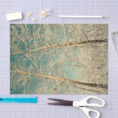 Forest Trees Blauwgroen Sky Winter Woodland Tissuepapier (Craft)