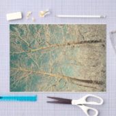 Forest Trees Blauwgroen Sky Winter Woodland Tissuepapier (Craft)