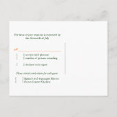 Forest Trees Dark Green Wedding RSVP Uitnodiging Briefkaart (Achterkant)