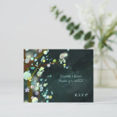 Forest Trees Dark Green Wedding RSVP Uitnodiging Briefkaart (Staand voorkant)