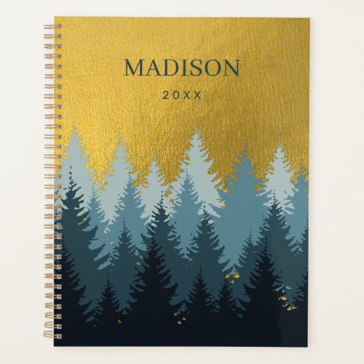 Forest Trees Golden Landscape Appointbook Planner (Voorkant)