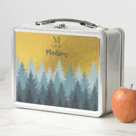 Forest Trees Golden Landscape Baby Monogram