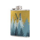 Forest Trees Golden Landscape Baby Monogram Heupfles (Links)