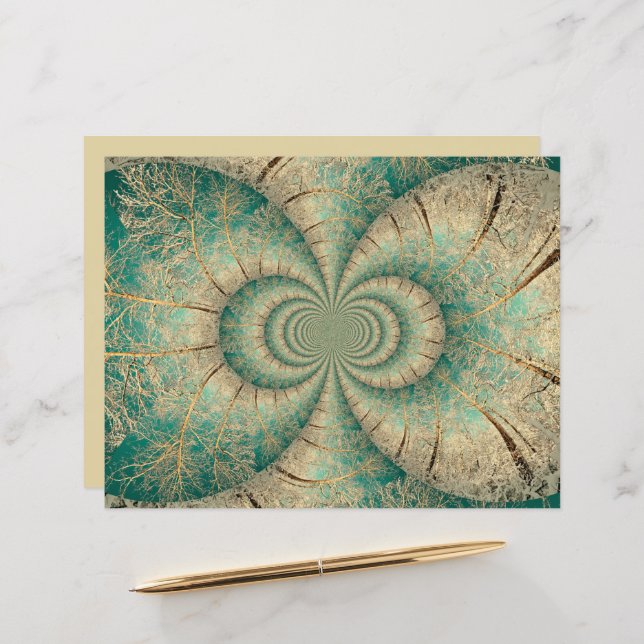 Forest Trees Green Brown Winter Woodland (Voorkant / Achterkant in situ)