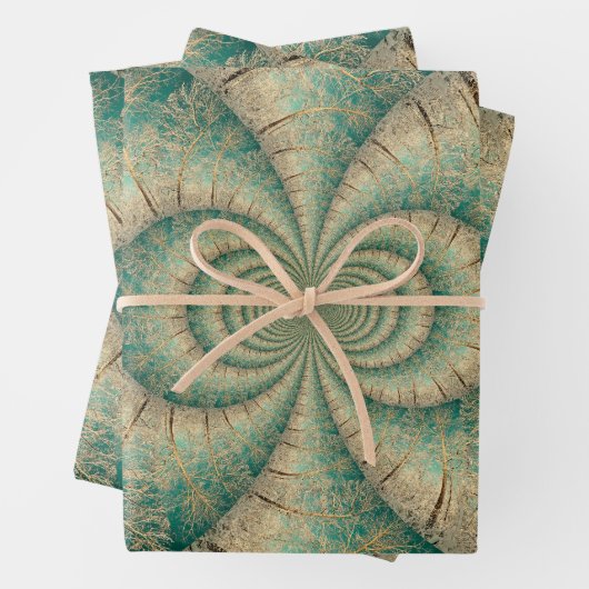 Forest Trees Green Brown Winter Woodland Inpakpapier Vel (In situ)