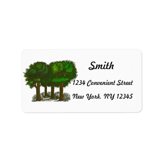 Forest Trees Return Address Label (Voorkant)