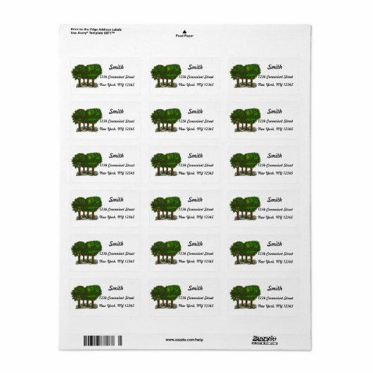 Forest Trees Return Address Label (Full Sheet)