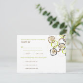 Forest Trees & Rings Wedding (R) RSVP Reply Card (Staand voorkant)
