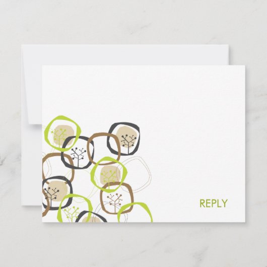 Forest Trees & Rings Wedding (R) RSVP Reply Card (Achterkant)