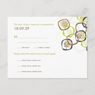 Forest Trees & Rings Wedding (R) RSVP Reply Card Kaartje