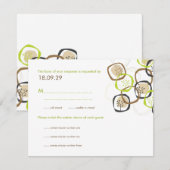 Forest Trees & Rings Wedding (R) RSVP Reply Card Kaartje (Voorkant / Achterkant)
