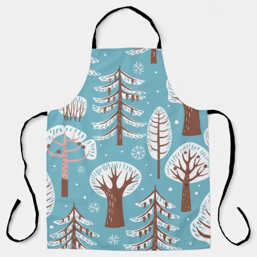Forest, trees. Seamless background. Winter Schort (Voorkant)
