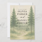 Forest Trees Watercolor Destination Wedding  Kaart (Voorkant)