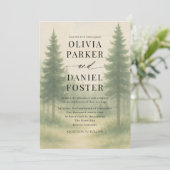 Forest Trees Watercolor Destination Wedding  Kaart (Staand voorkant)