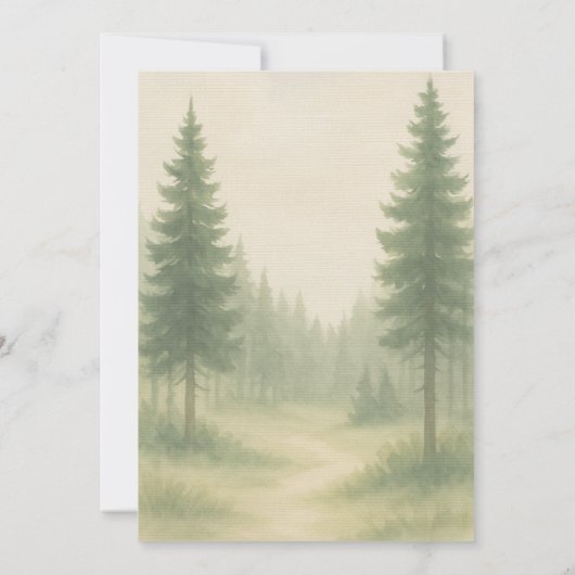 Forest Trees Watercolor Destination Wedding  Kaart (Achterkant)