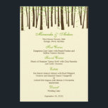 Forest Trees Wedding Menu Card - Green -<br><div class="desc">Dit unieke en griezelige collectie van de Bot-bruiloft van berryberrynice.com is de perfecte keuze om je magische dag te vieren. Meer kleuren en overeenkomend collectie zijn beschikbaar op berryberrynice.com.

Uitzicht het volledige Collectie Boten (beschikbaar in groen en oranje)</div>