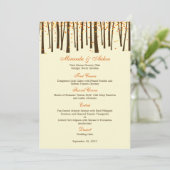 Forest Trees Wedding Menu Kaart - Sinaasappel - (Staand voorkant)