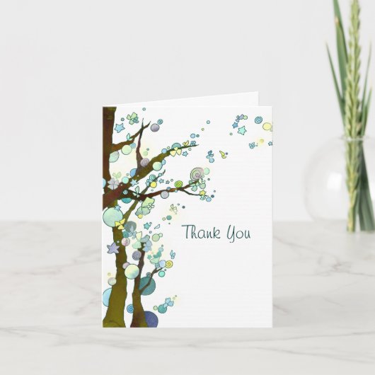 Forest Trees White Wedding Bedankt (Voorkant)
