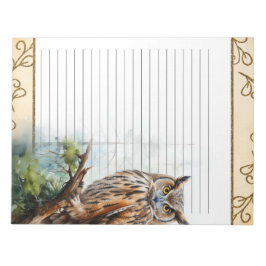 Forest Uil Woodland Animals Natuur Thema Notitiebl Notitieblok