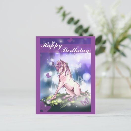 Forest Unicorn Briefkaart (Staand voorkant)