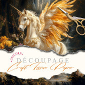 Forest Unicorn Golden Wings Woodland Upcycling Tissuepapier