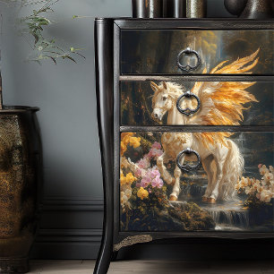 Forest Unicorn Golden Wings Woodland Upcycling Tissuepapier