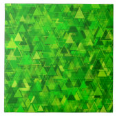 "Forest" van het groene driehoekspatroon Tegeltje (Voorkant)