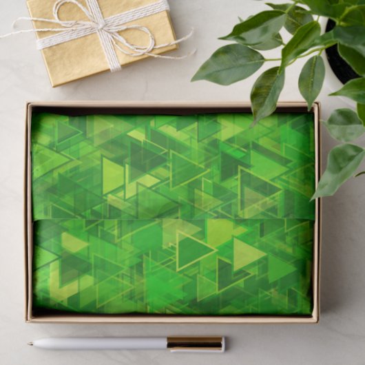 "Forest" van het groene driehoekspatroon Tissuepapier (Geschenk)